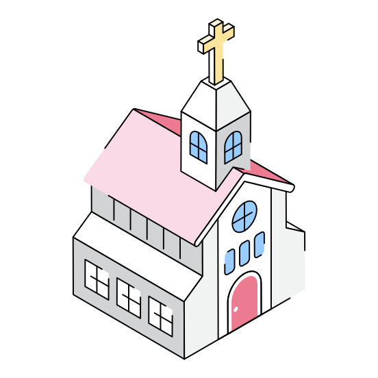 Church, Chapel, Cathedral, Building, Architecture illustration