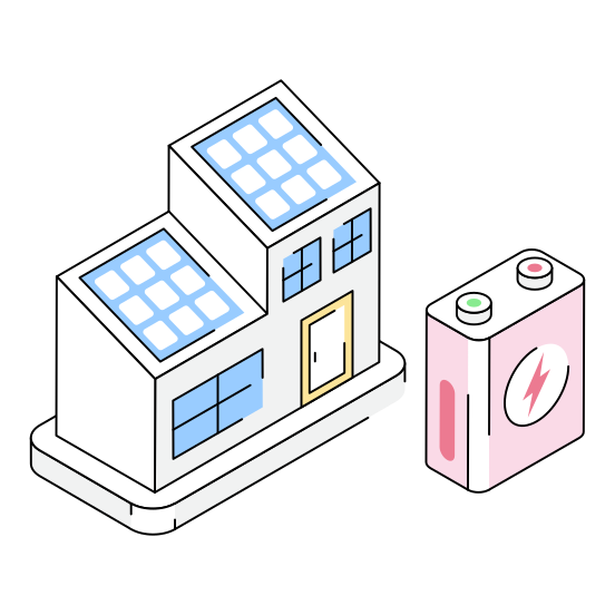Eco, House, Powered, Home, Solar, illustration