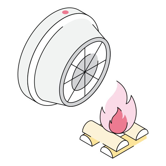 Fire, Detector, Sensor, Alarm, Alert, illustration