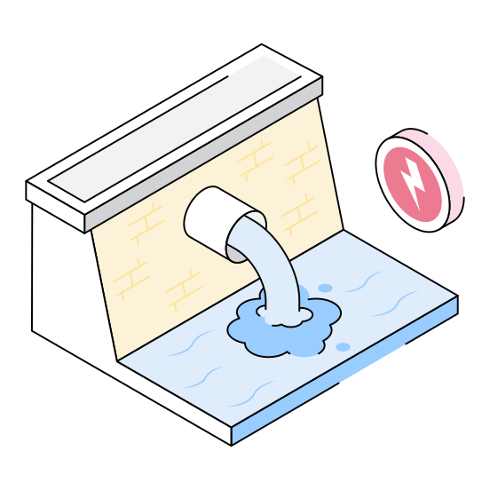 Hydropower, Water, Power, Energy, Dam illustration