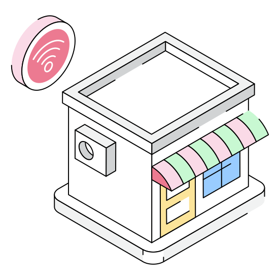 Shop, Outlet, Store, Marketplace, Wifi, illustration