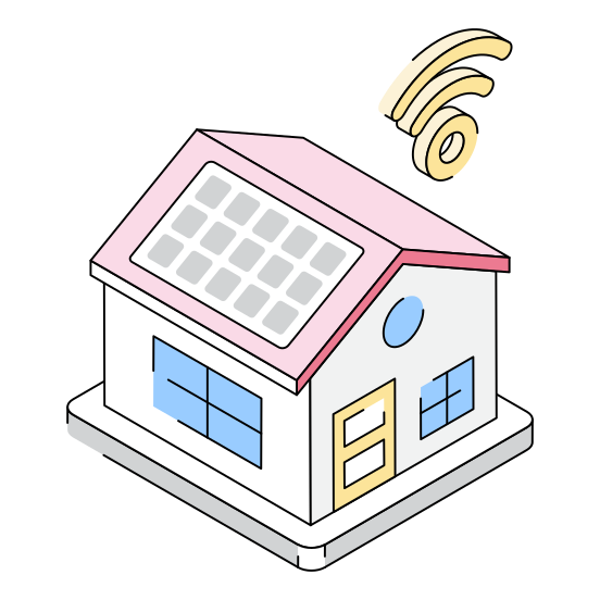 Solar, House, Iot, Home, Residence illustration