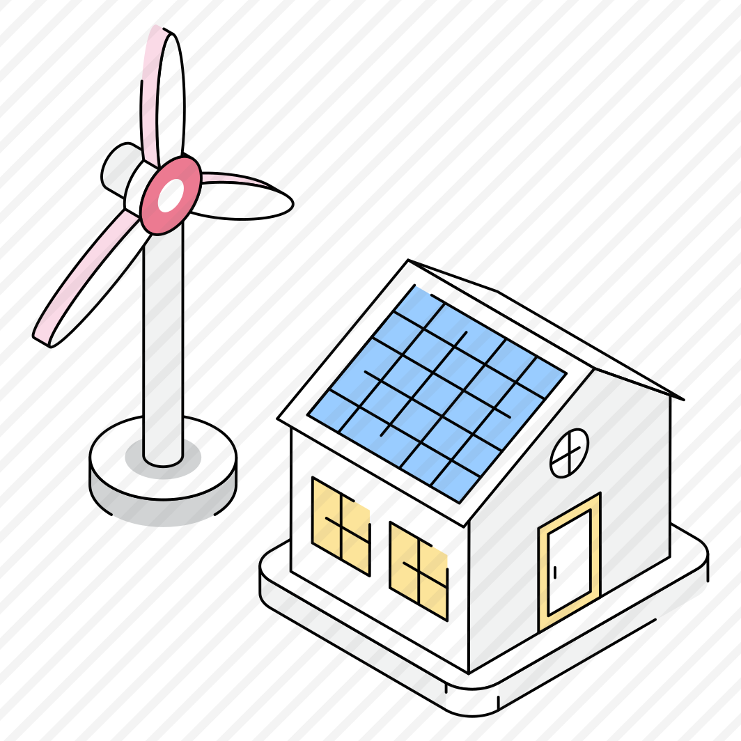 Solar, House, Windmill, Energy, Powered preview
