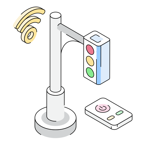 Traffic, Signal, Semaphore, Lights, Pole, illustration