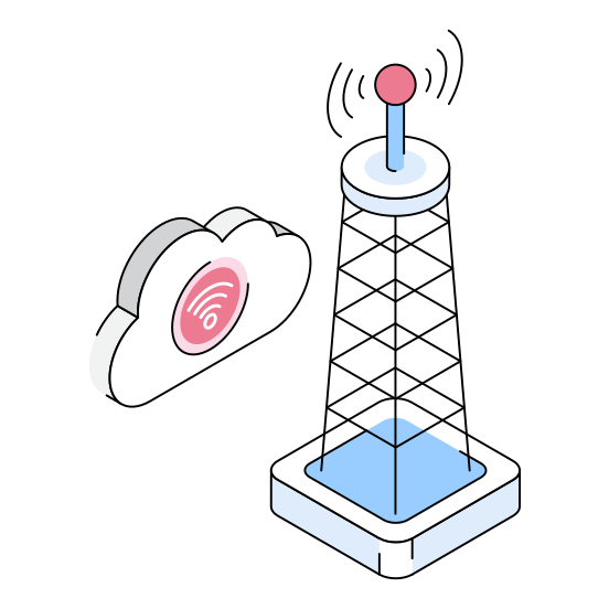 Wifi, Tower, Signal, Cloud, Connection illustration