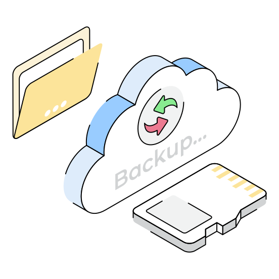 Backup, Sync, Cloud, Storage, Hosting illustration