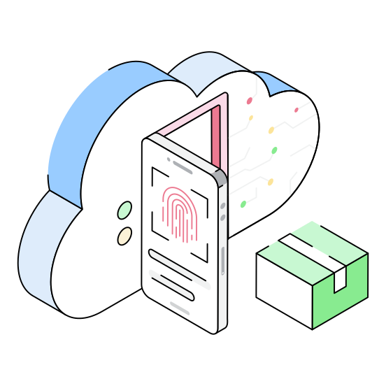 Biometric, Fingerprint, Verification, Cloud, Storage illustration