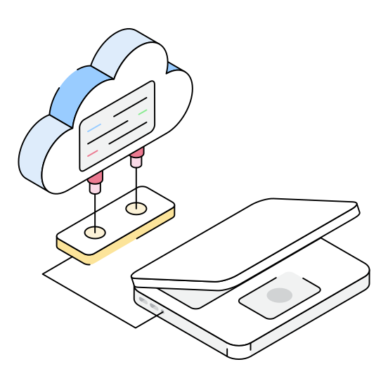 Connection, Laptop, Device, Cloud, Storage illustration