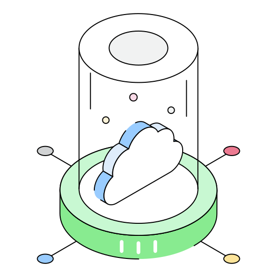 Connection, Network, Cloud, Storage, Hosting illustration
