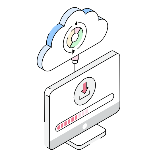 Download, Import, Computer, Cloud, Storage illustration