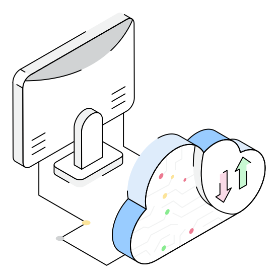 Exchange, Device, Transfer, Cloud, Storage illustration