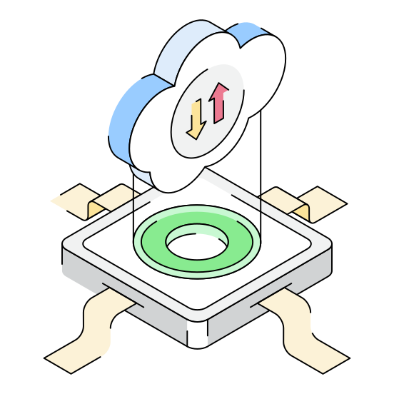Exchange, Transfer, Cloud, Storage, Hosting illustration
