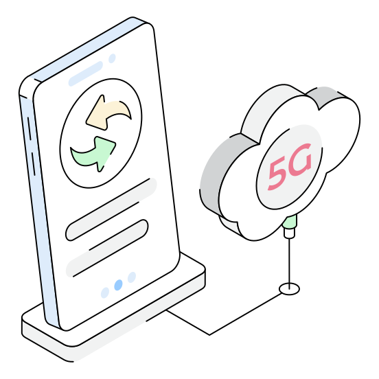 G, Mobile, Phone, Cloud, Storage illustration