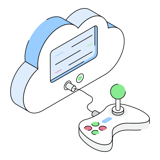 Gaming, Entertainment, Gamepad, Cloud, Storage illustration