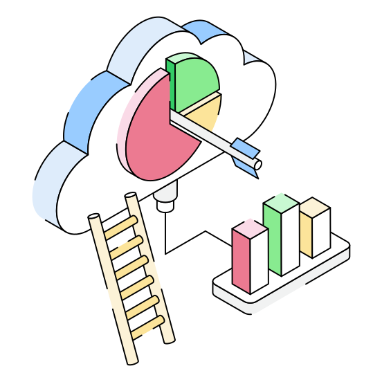 Infographics, Statistics, Analysis, Cloud, Storage illustration