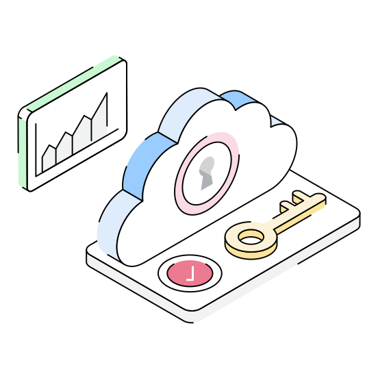 Key, Access, Private, Cloud, Storage illustration
