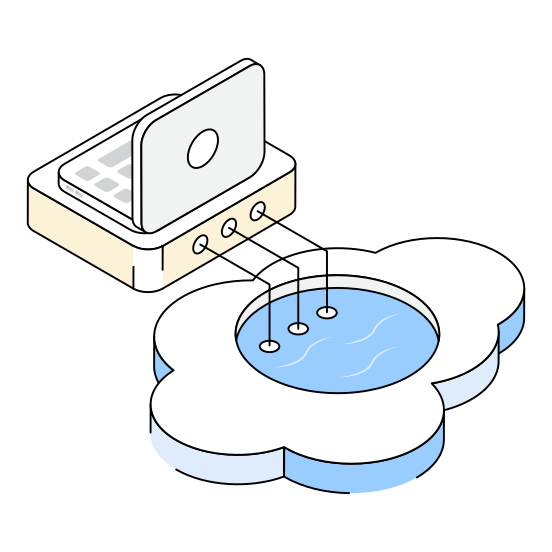 Laptop, Device, Networking, Cloud, Storage illustration