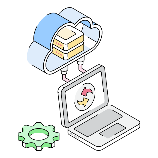 Reload, Synchronization, Laptop, Cloud, Storage illustration