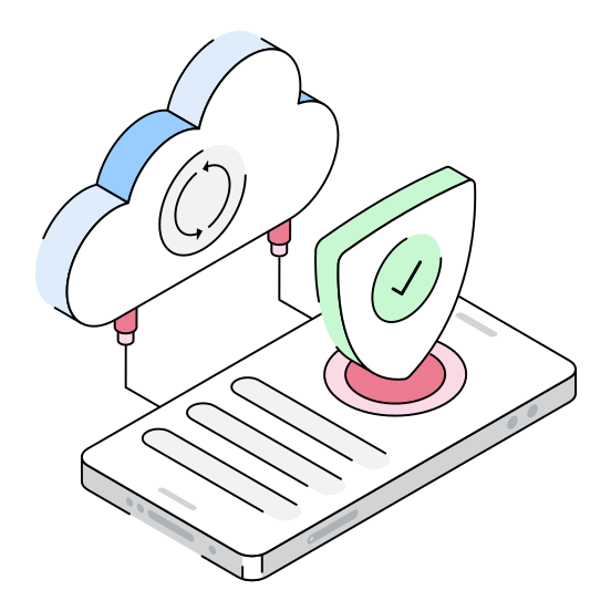 Security, Mobile, Protection, Cloud, Storage illustration