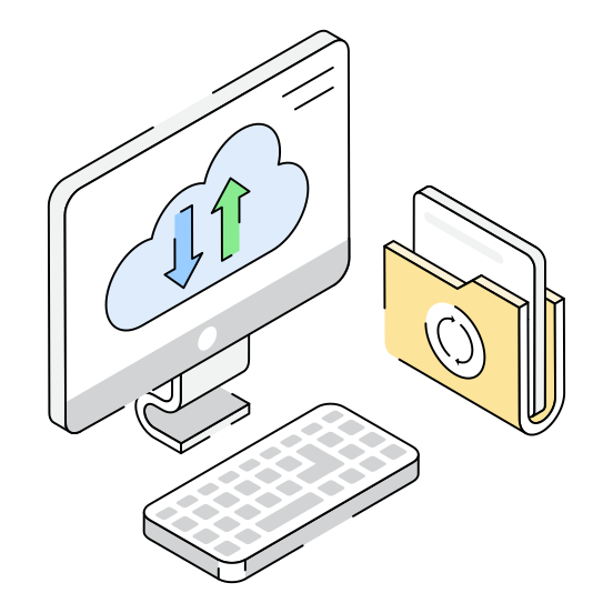 Transfer, Folder, Computer, Cloud, Storage illustration