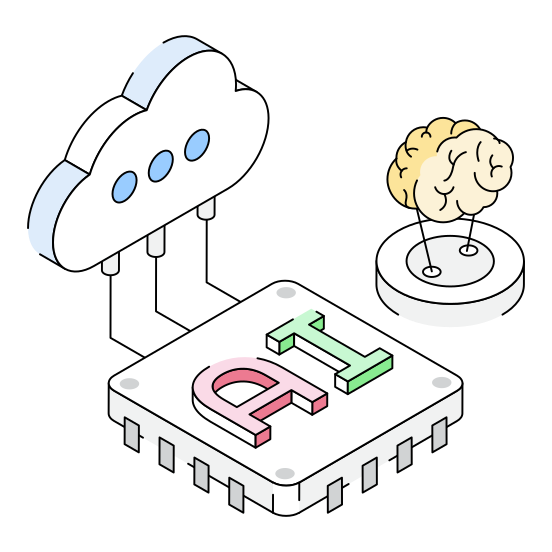 Cloud, Storage, Computing, Ai, Ml illustration