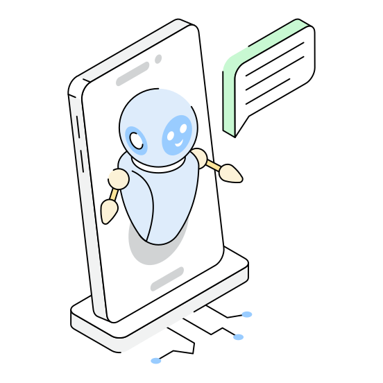 Communication, Chat, Robotics, Robot, Bot illustration