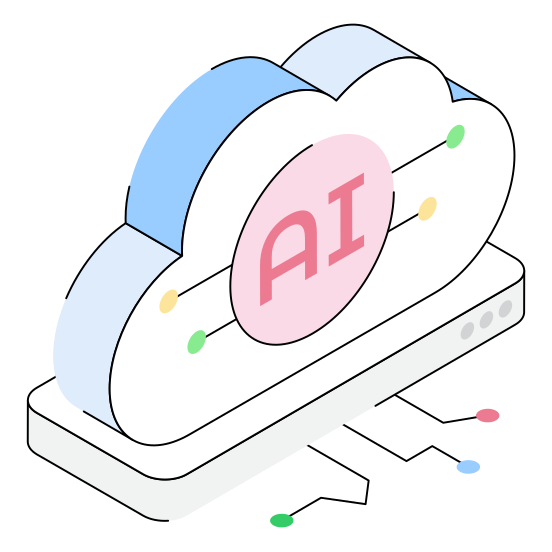 Computing, Storage, Cloud, Connection, Ai illustration