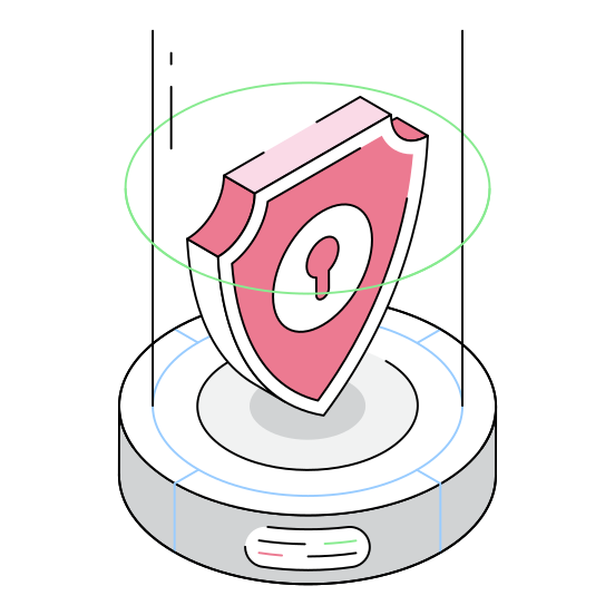 Cybersecurity, Protection, Shield, Safety, Ai illustration