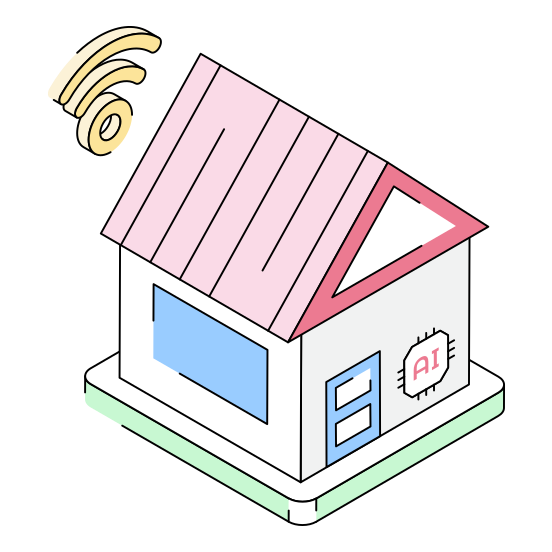 Iot, Home, House, Building, Ai illustration