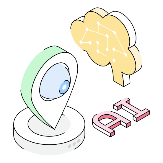 Location, Tracking, Navigation, Brain, Ai illustration