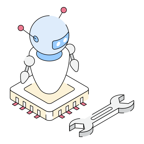 Repair, Maintenance, Wrench, Robotics, Robot illustration