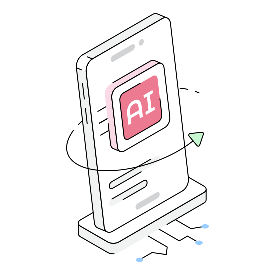 Smartphone, Mobile, Device, Ai, Ml illustration