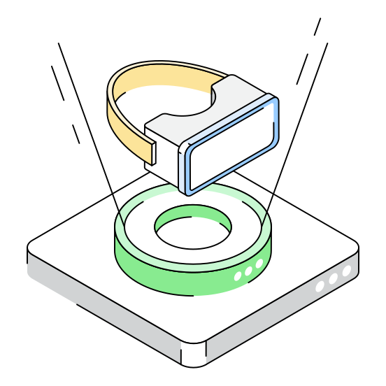 Vr, Headset, Hologram, Ai, Ml illustration