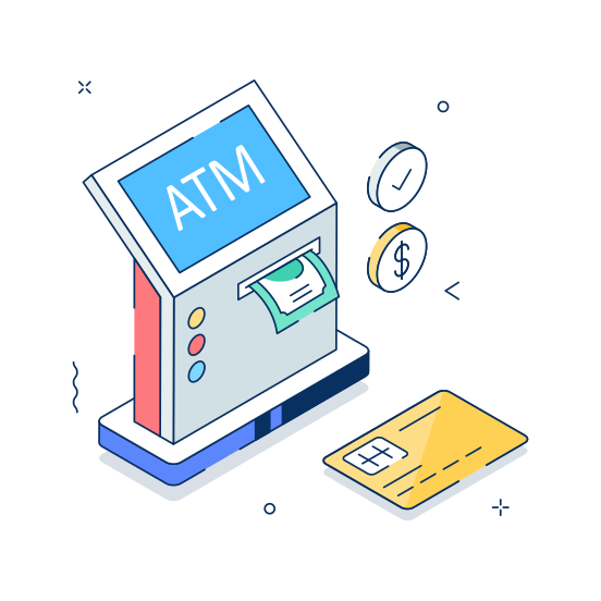 Atm, Machine, Financial, Transaction, Digital, Technology, Banking, illustration