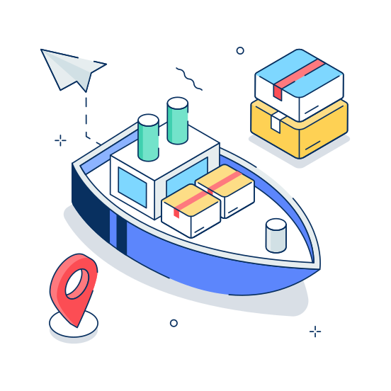 Cargo, Ship, Shipping, Logistics, Delivery, Transportation, illustration