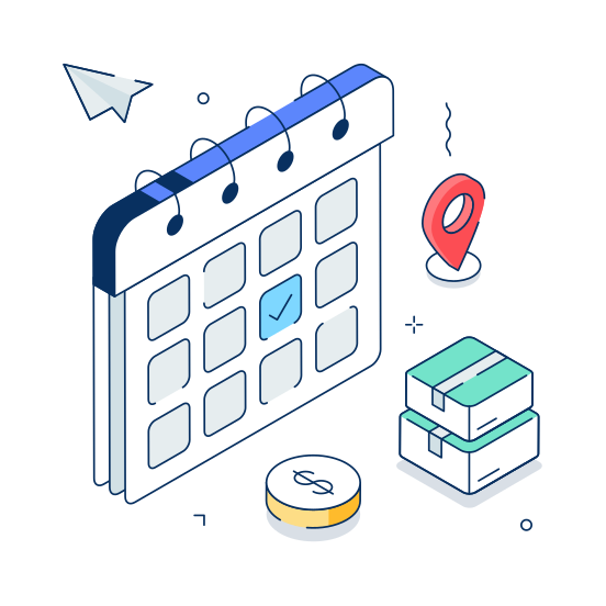 Delivery, Schedule, Planning, Logistics, Calendar, Project, Management, illustration