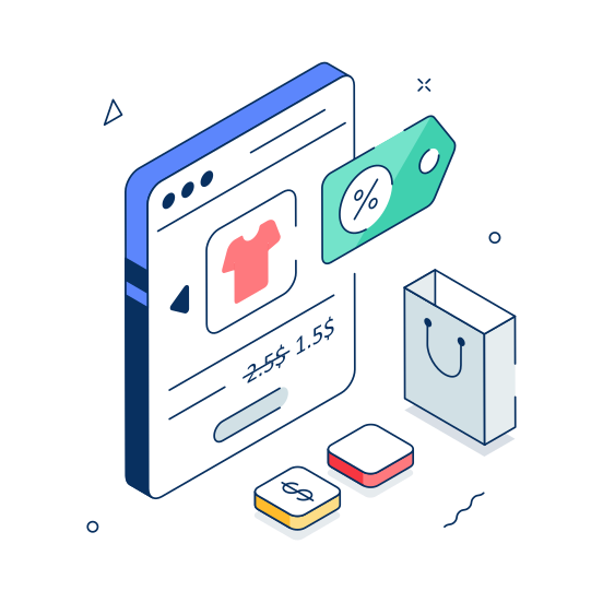 Discount, Offer, Deal, Sale, Online, Shopping, Ecommerce, illustration