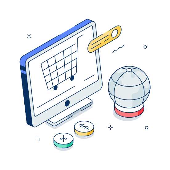 Global, Shopping, Ecommerce, Business, Online, Digital, Virtual, illustration