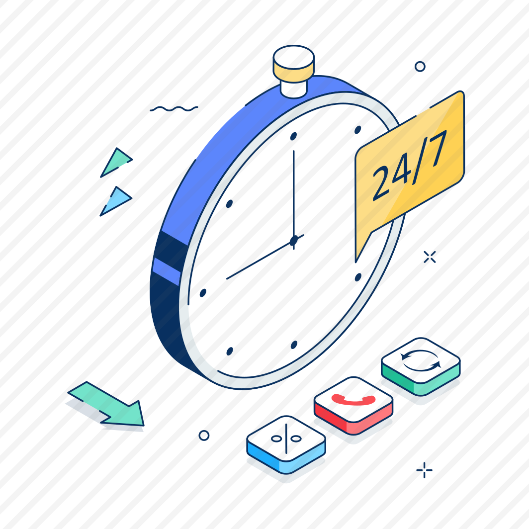  Hours, Service, Availability, Support, Customer, Service, Stopwatch, preview