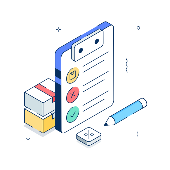 Inventory, List, Checklist, Shipping, Logistics, Shopping, Ecommerce illustration