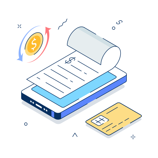 Online, Payment, Mobile, Digital, Invoice, Credit Card, Debit Card,, illustration