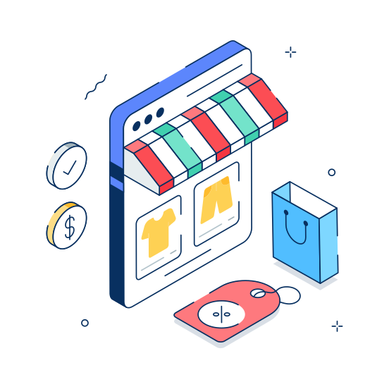 Shopping, Deal, Ecommerce, Online, Mobile, Store, Marketplace, illustration
