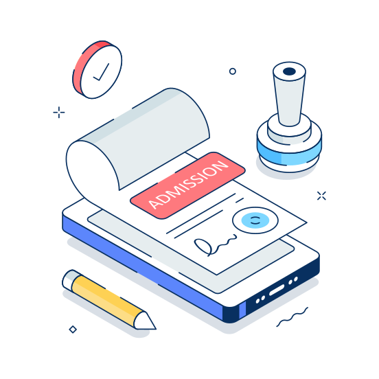 Admission, Process, Document, Enrollment, Student illustration