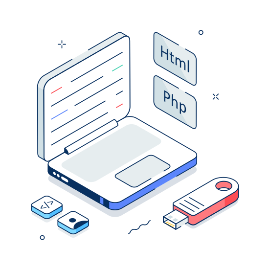 Coding, Class, Education, Class, Web illustration