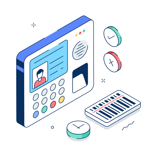Digital, Attendance, Student, School, Biometric illustration