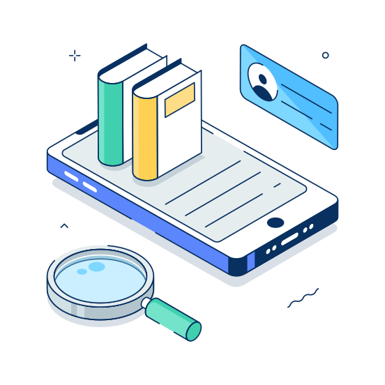 Digital, Library, Education, Knowledge, Learning illustration