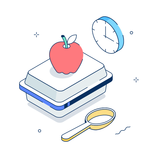 Lunch, Break, School, Education, Food illustration