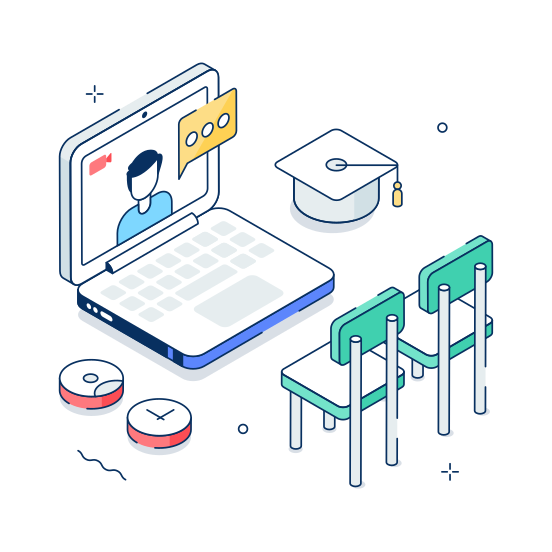 Online, Learning, Elearning, Digital, Virtual illustration