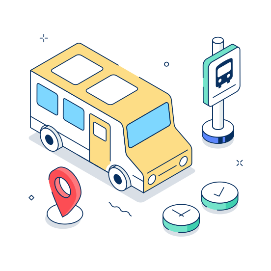 School, Bus, Transportation, Education, Travel illustration