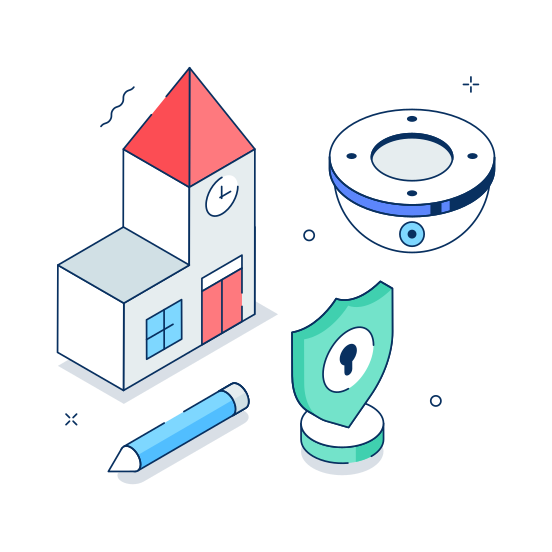 School, Security, Safety, Protection, Academic illustration